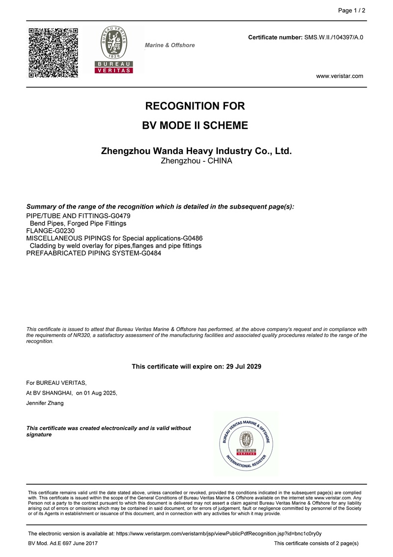 RECOGNITION FOR BV MODE II SCHEME